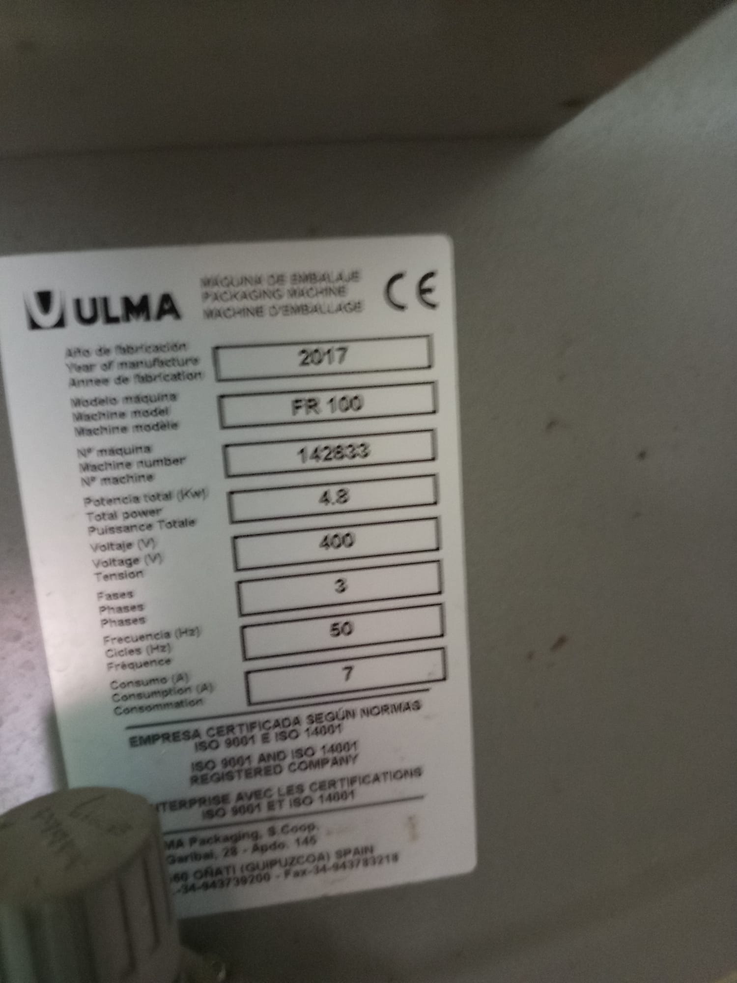 CONFEZIONATRICE ULMA FLOW PACK in vendita - foto 1