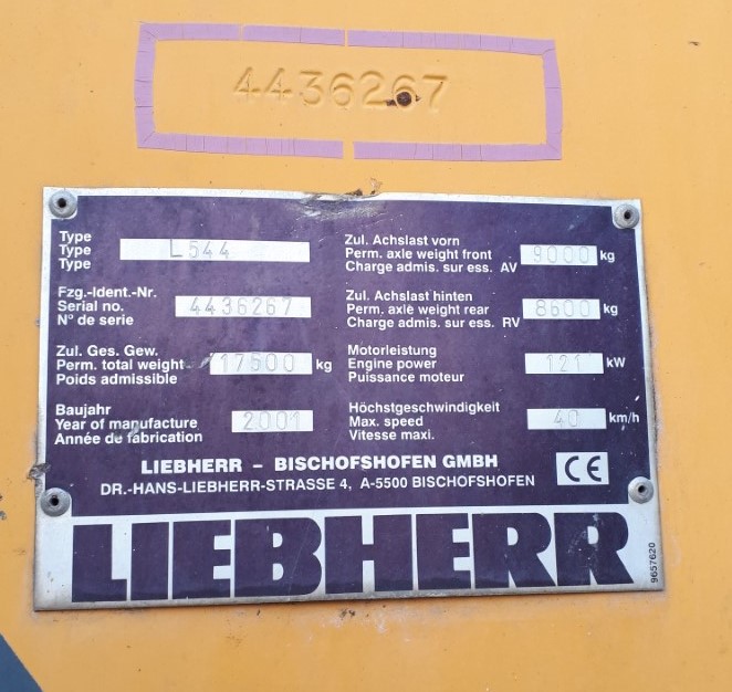 Pala gommata Liebherr L 544, anno 2001 in vendita - foto 4