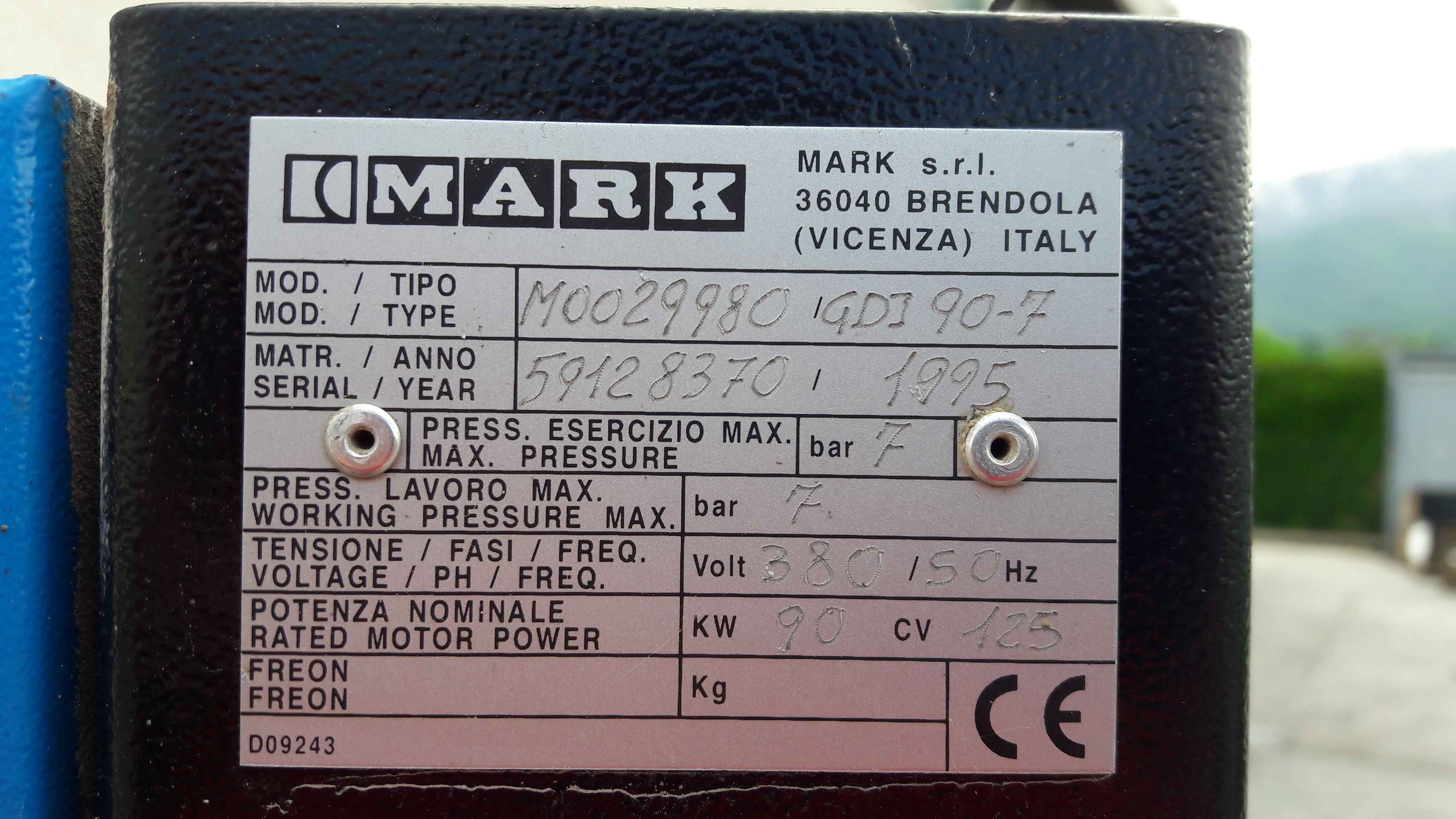 Compressore elettrico Mark/Ceccato GDI90.7 in vendita - foto 6
