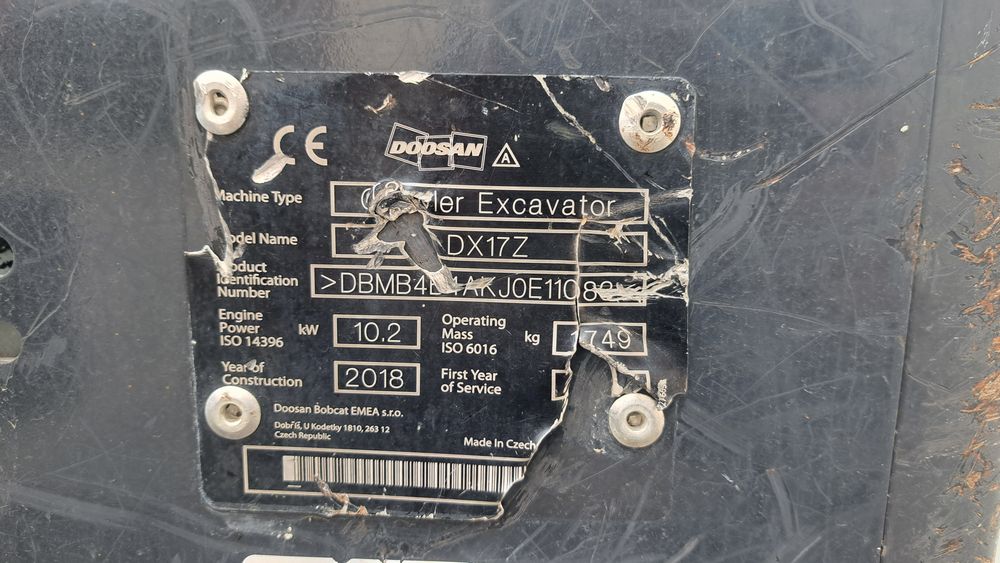 Miniescavatore cingolato Doosan DX17Z in vendita - foto 9