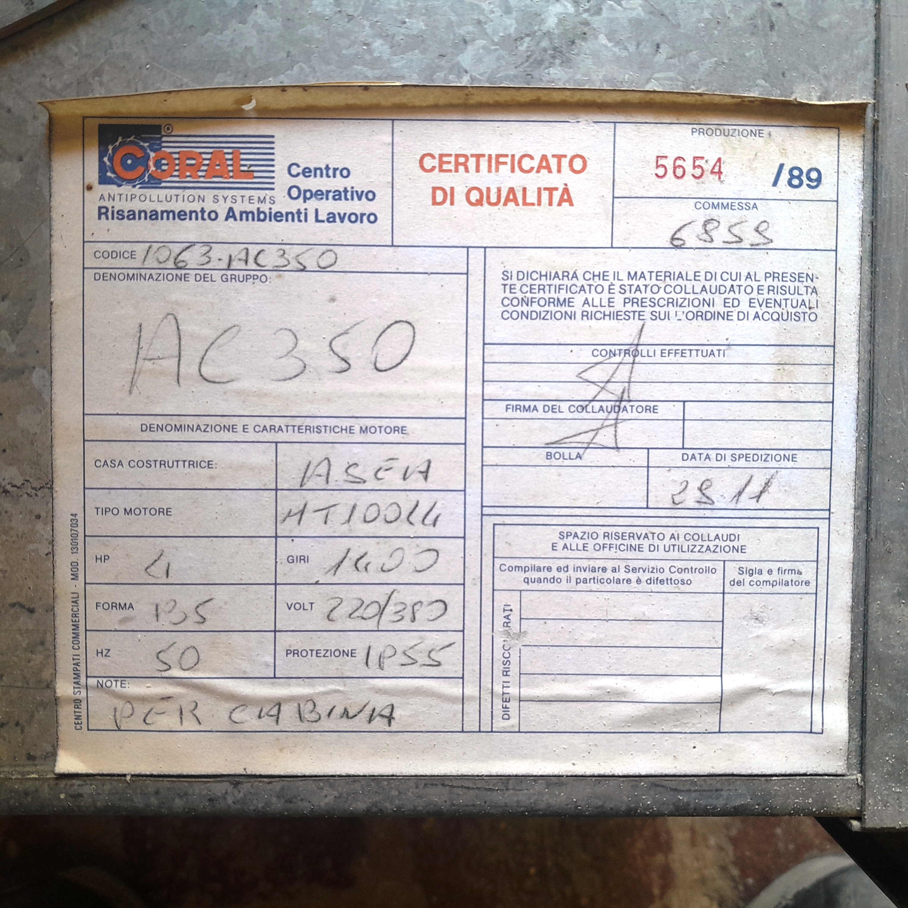 Cabina di verniciatura a secco Coral modello HC-350  in vendita - foto 14
