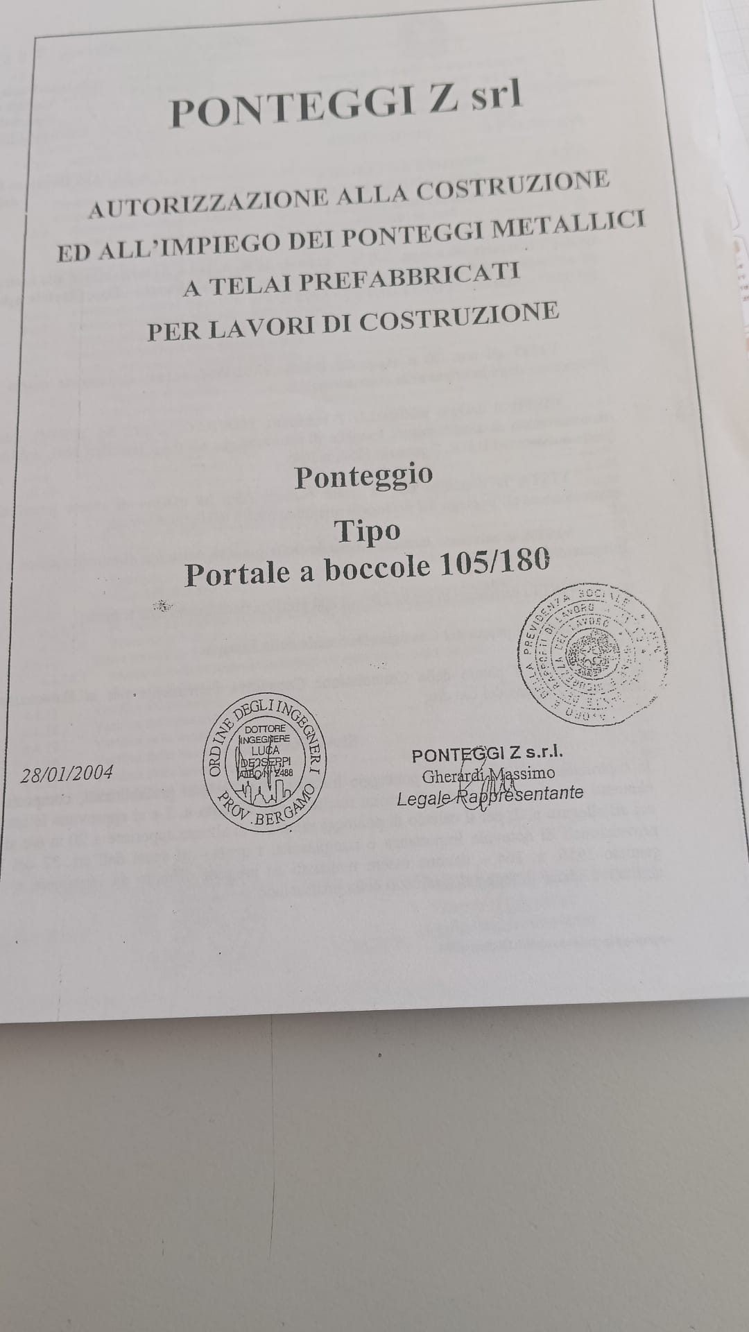 PONTEGGIO METALLICO A TELAIO PREFABBRICATO 105 A BOCC   in vendita - foto 1