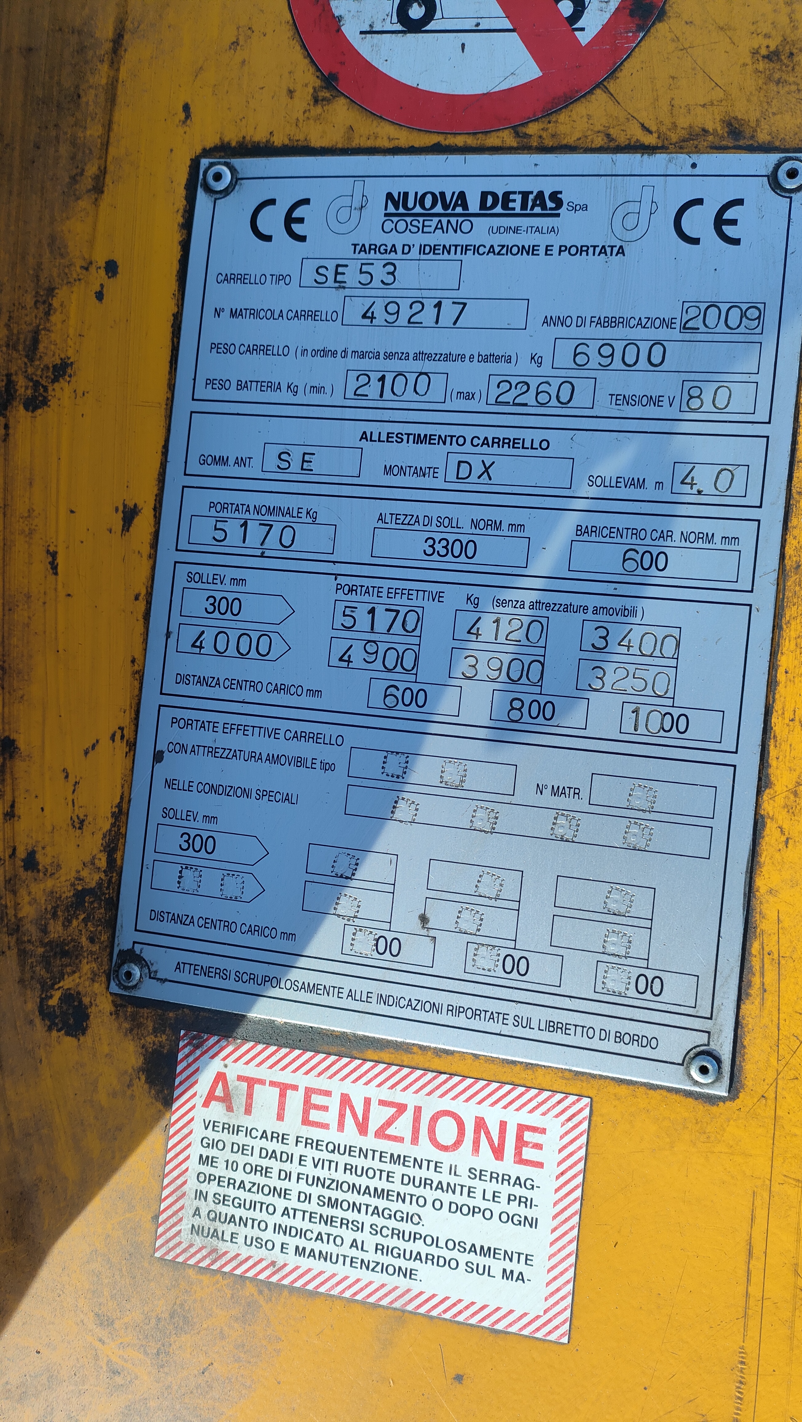CARRELLO ELEVATORE DETAS ROBUSTUS 50 Q.LI ELETTRICO in vendita - foto 6