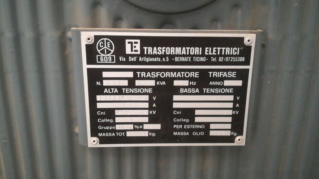 Trasformatore 1250KVA in vendita - foto 2