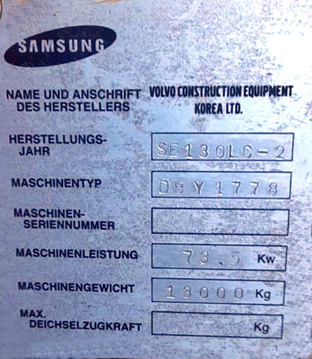ESCAVATORE SAMSUNG 130 LC in vendita - foto 2