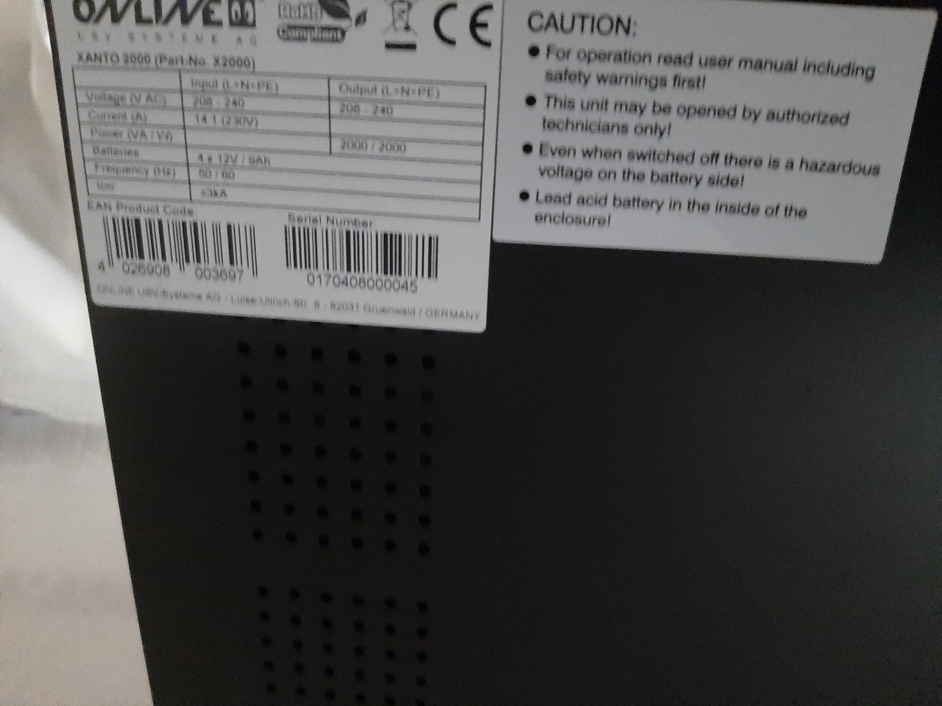 Vendo UPS modello: ONLINE XANTO2000 in vendita - foto 5