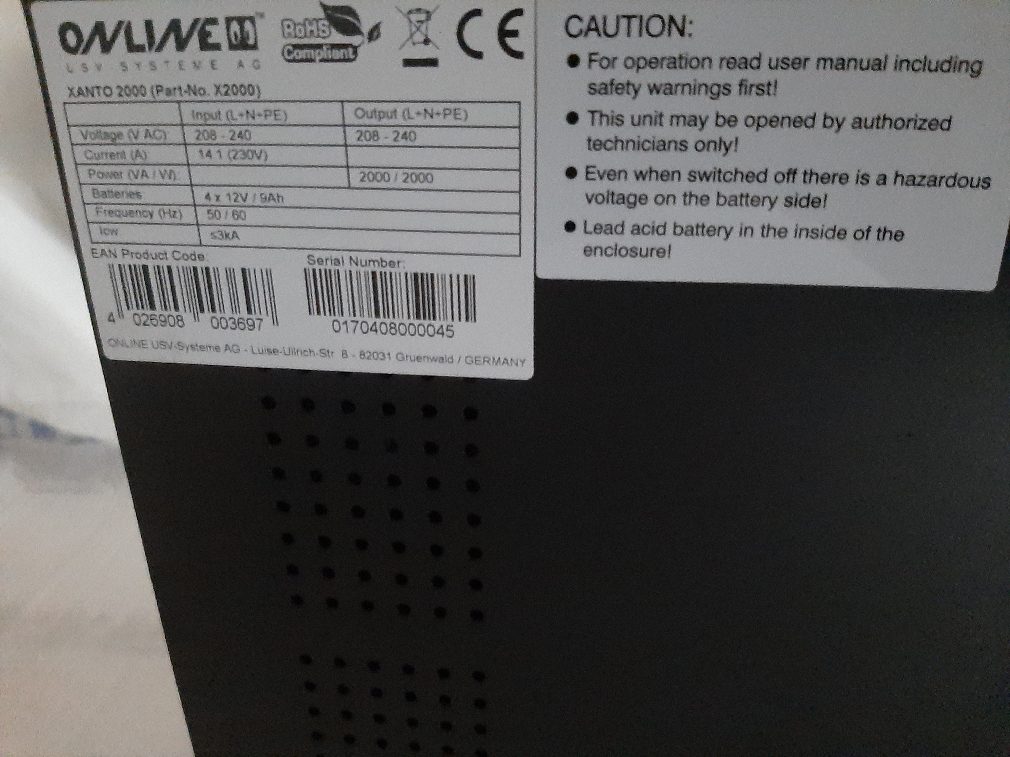 Vendo UPS modello: ONLINE XANTO2000 in vendita - foto 6