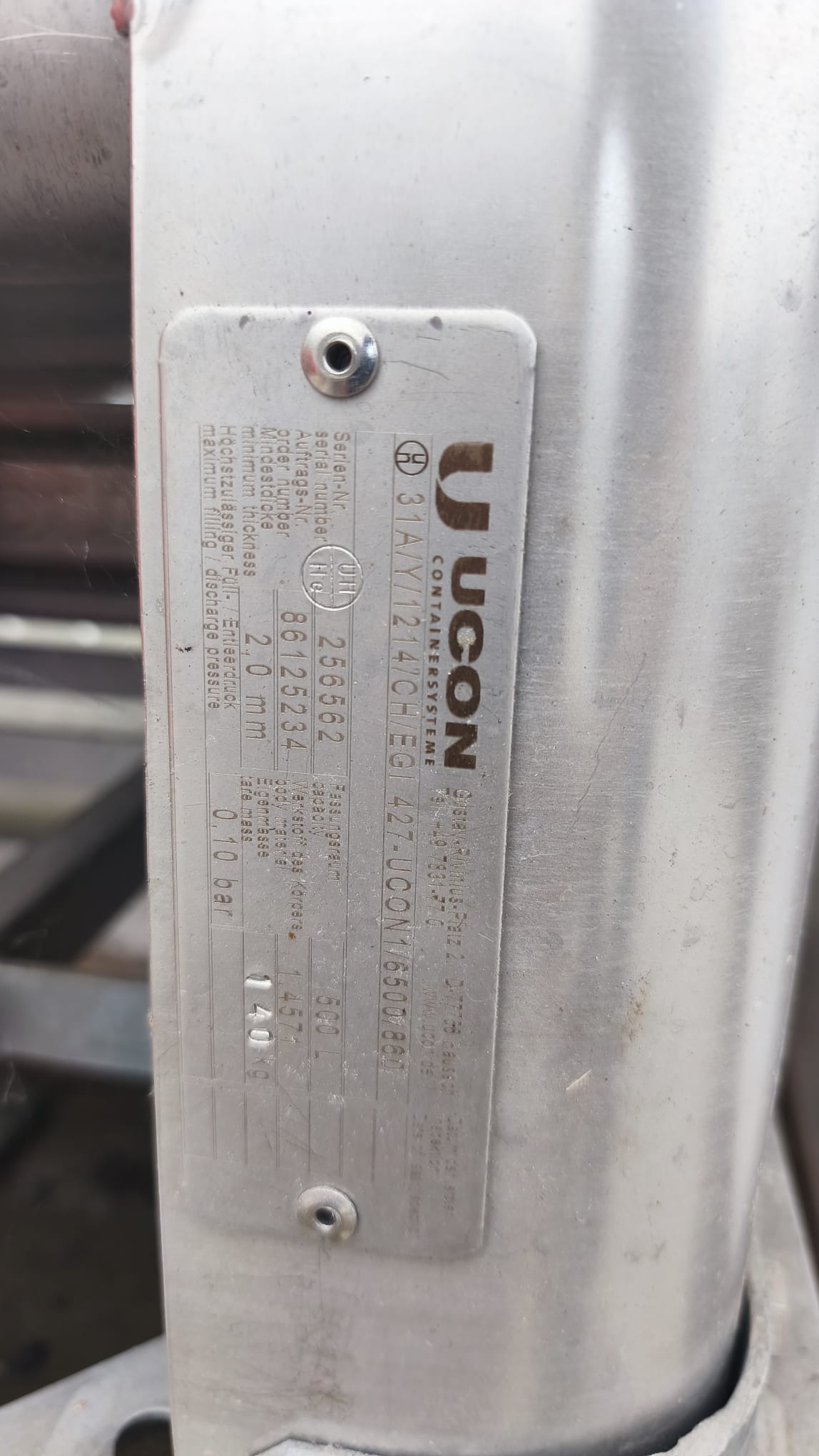 Serbatoio/cisterna Acciaio Inox 500l Omologato UN in vendita - foto 2