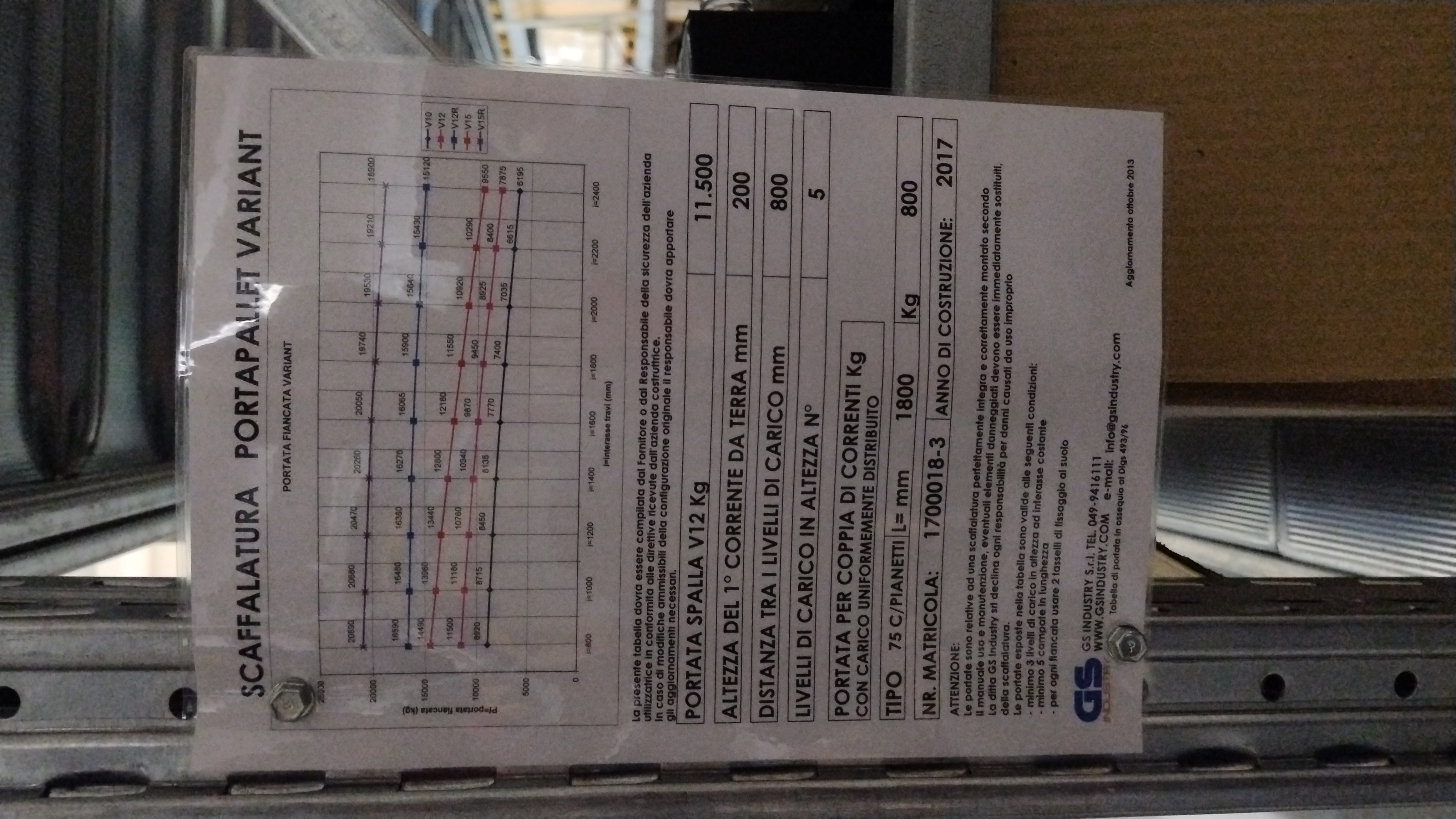 Scaffalature portapallet GS Variant - 4 metri altezza in vendita - foto 2