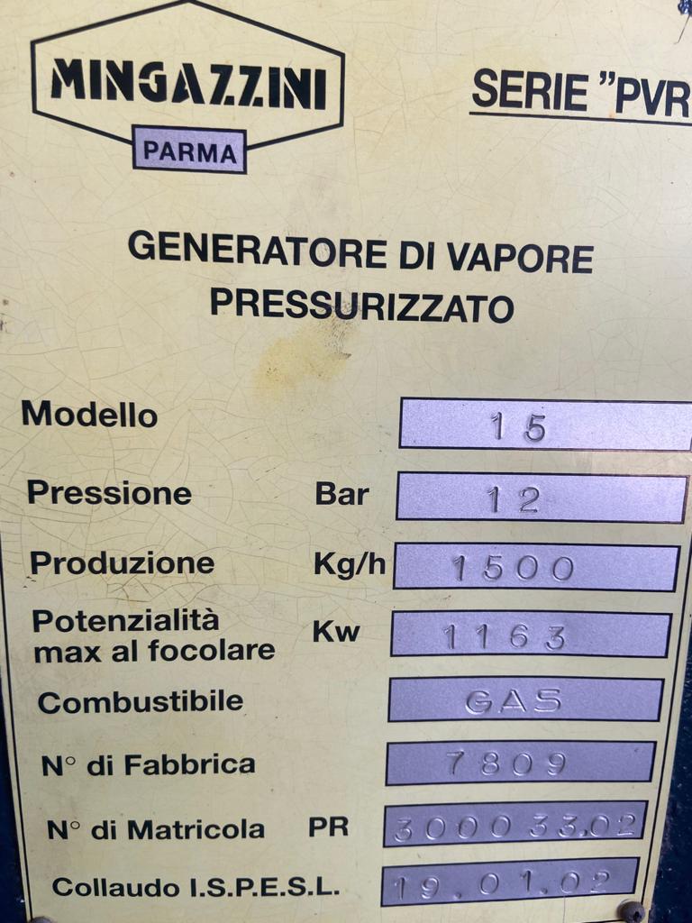 GENERATORE DI VAPORE CALDAIA MINGAZZINI DA 1.500 KG/H in vendita - foto 3
