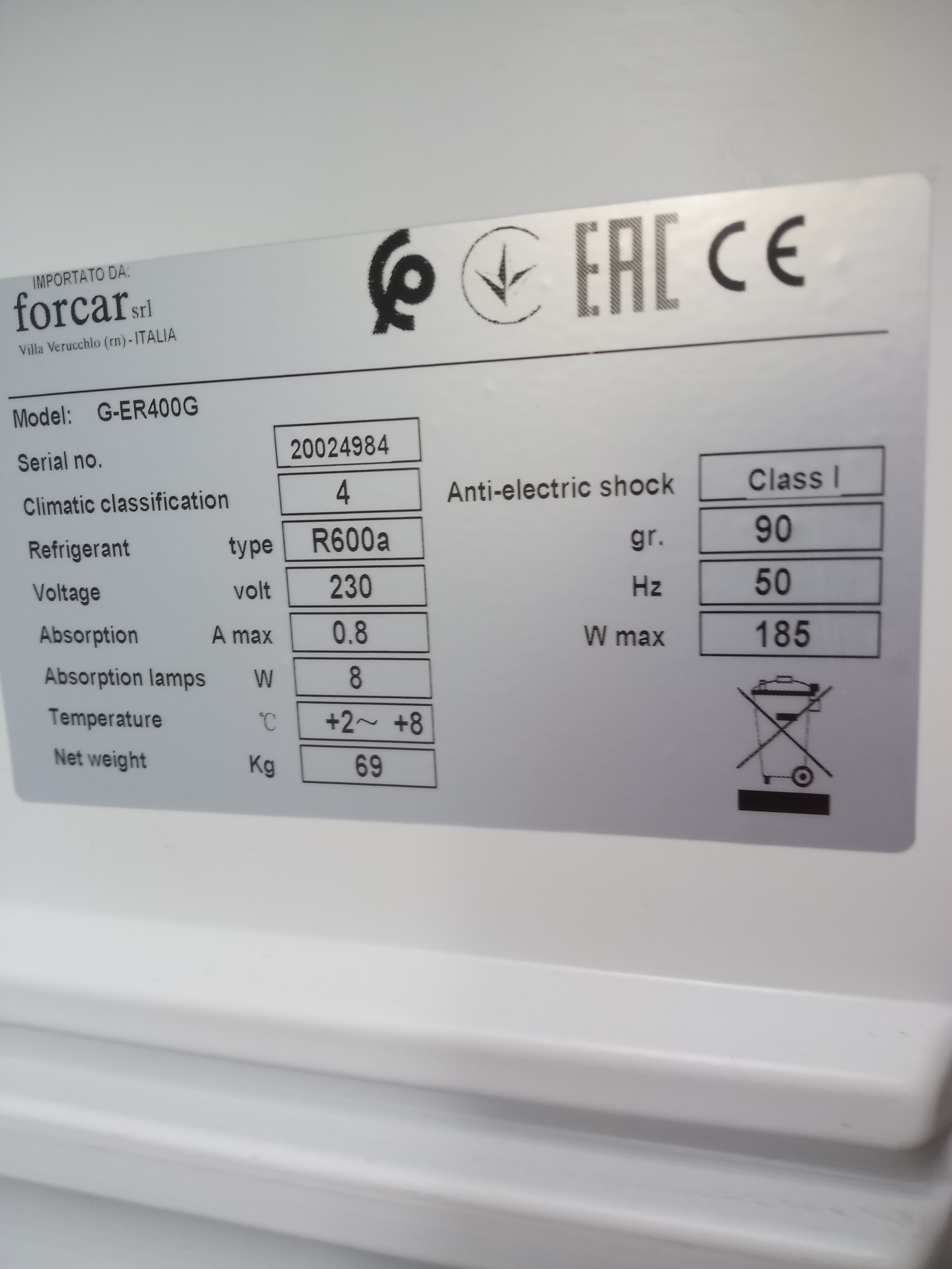 Frigo vetrina a colonna +2°+8° nuova in vendita - foto 5