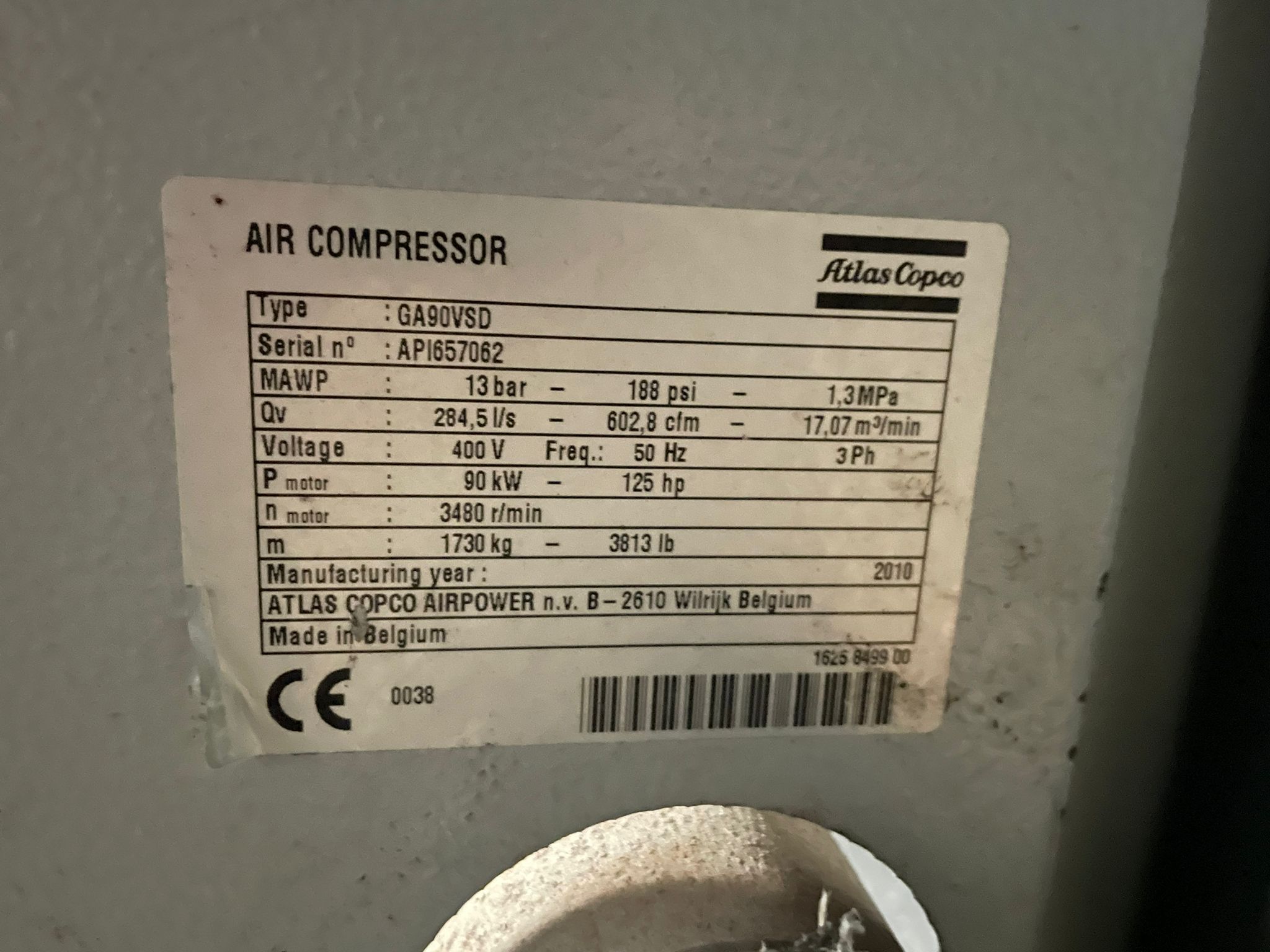 COMPRESSORE ATLAS COPCO GA90VSD in vendita - foto 2