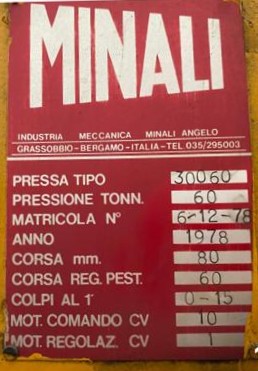 Pressa Piegatrice MINALI 3000 mm X 60 Ton USATA in vendita - foto 4