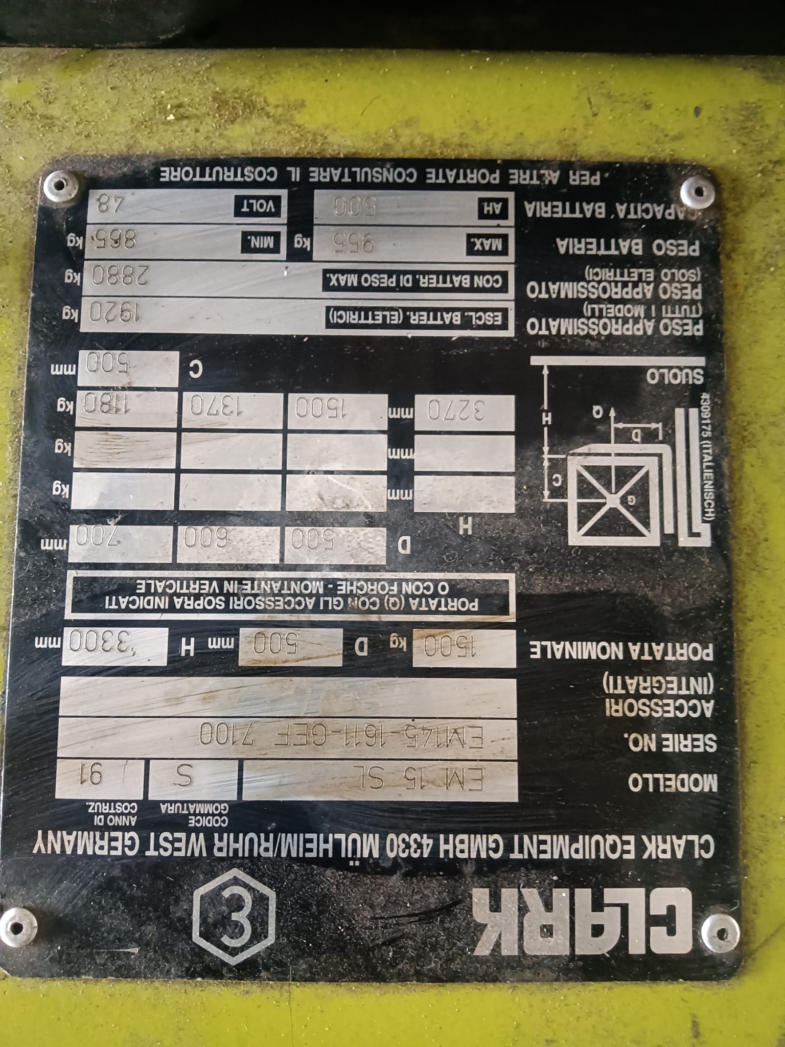 Carrello Elevatore Elettrico CLARK EM15SL in vendita - foto 3