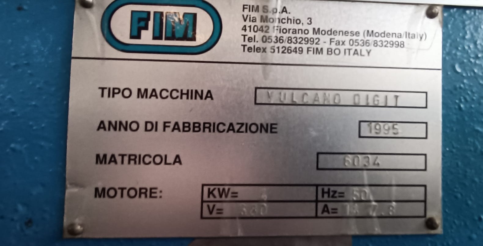 Punzonatrice FIM Vulcano Digit in vendita - foto 3