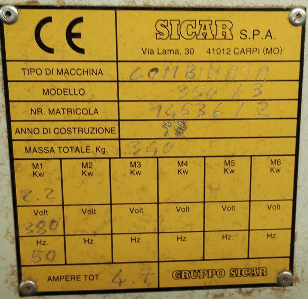 Combinata per legno SICAR BRAVA 350/3 in vendita - foto 3