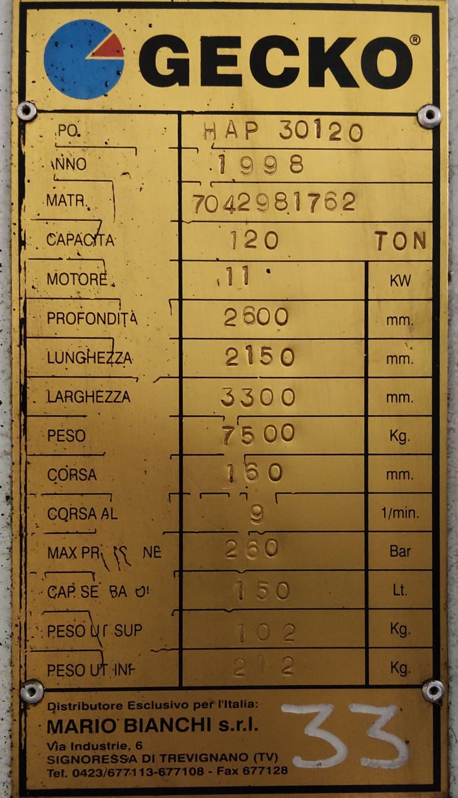 Pressa Piegatrice GECKO HAP 30120 in vendita - foto 9