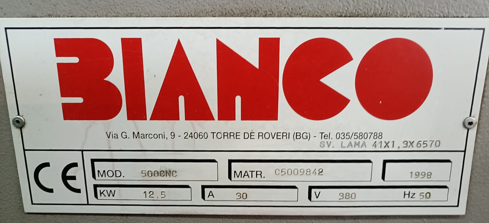 Sega a Nastro BIANCO 500 CNC 90° USATA in vendita - foto 6
