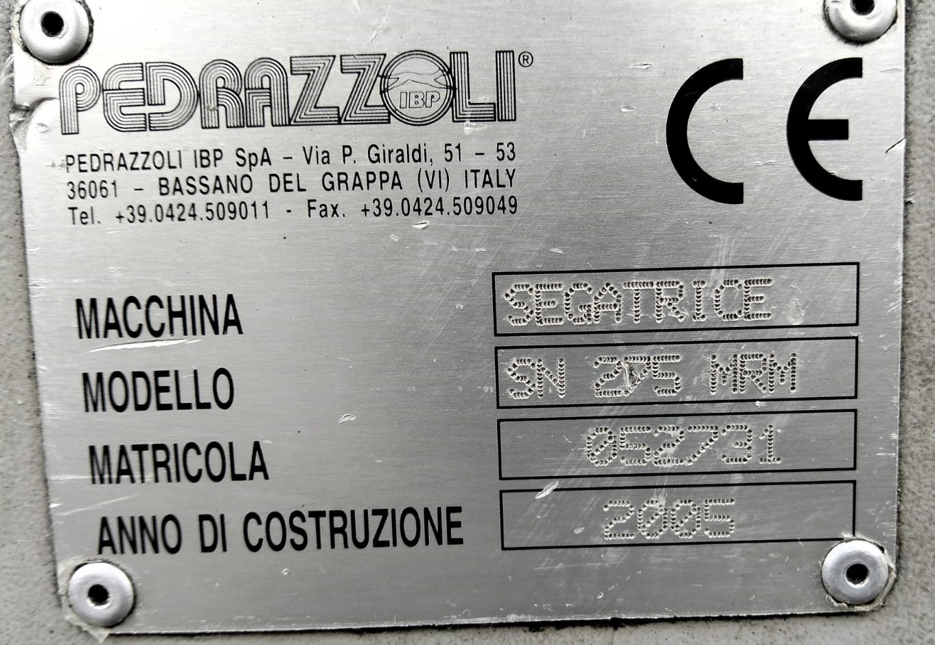 Segatrice a Nastro IBP PEDRAZZOLI SN 275 MRM USATA in vendita - foto 5