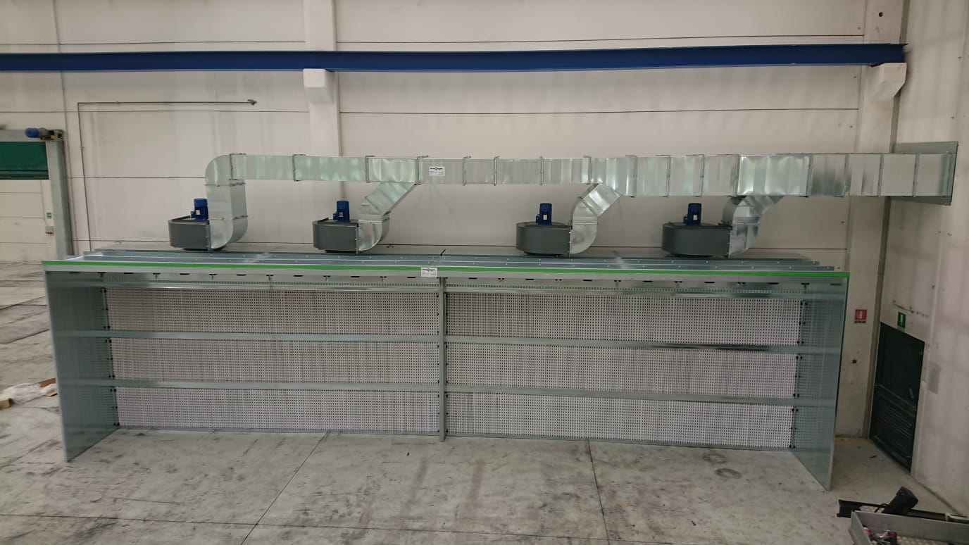 Cabina di verniciatura a secco da 12000mm X 1500mm. in vendita - foto 2