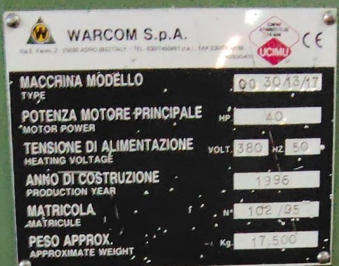 Cesoia a ghigliottina WARCOM 3050 x 17mm C 30-13/17 in vendita - foto 4
