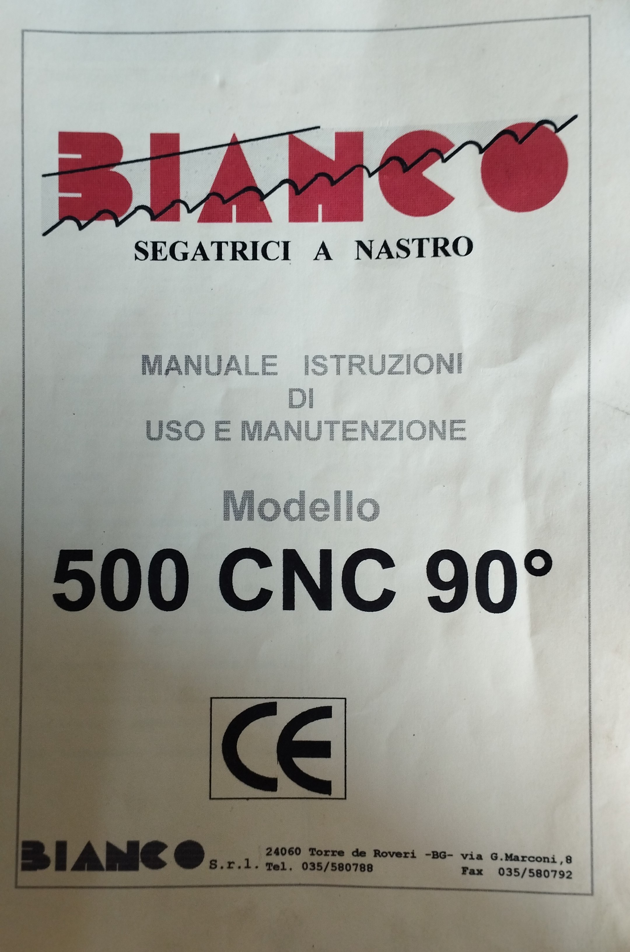 Sega a Nastro BIANCO 500 CNC 90° USATA in vendita - foto 9