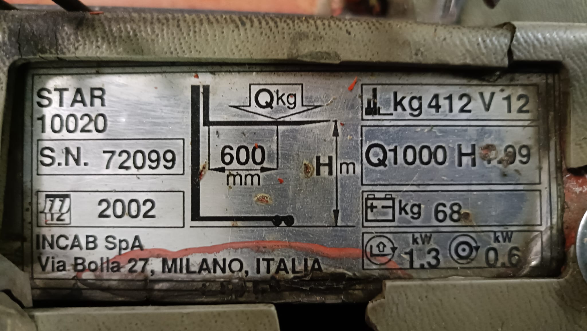 Transpallet Elevatore Elettrico INCAB STAR 10020 in vendita - foto 7