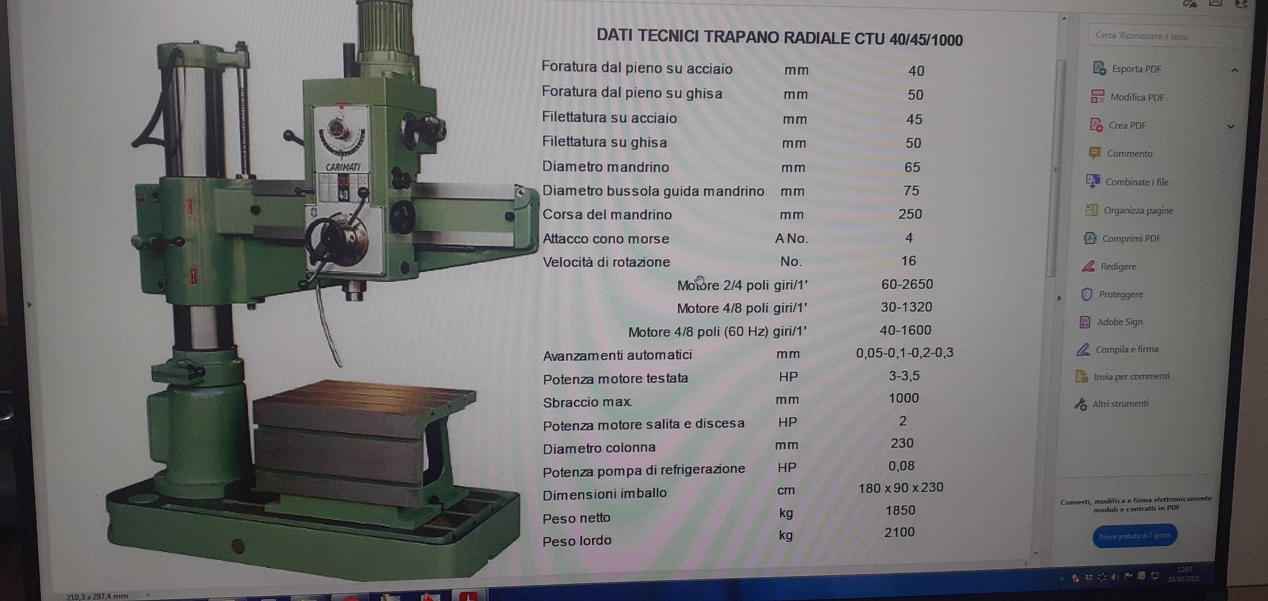 TRAPANO RADIALE CARIMATI in vendita - foto 2