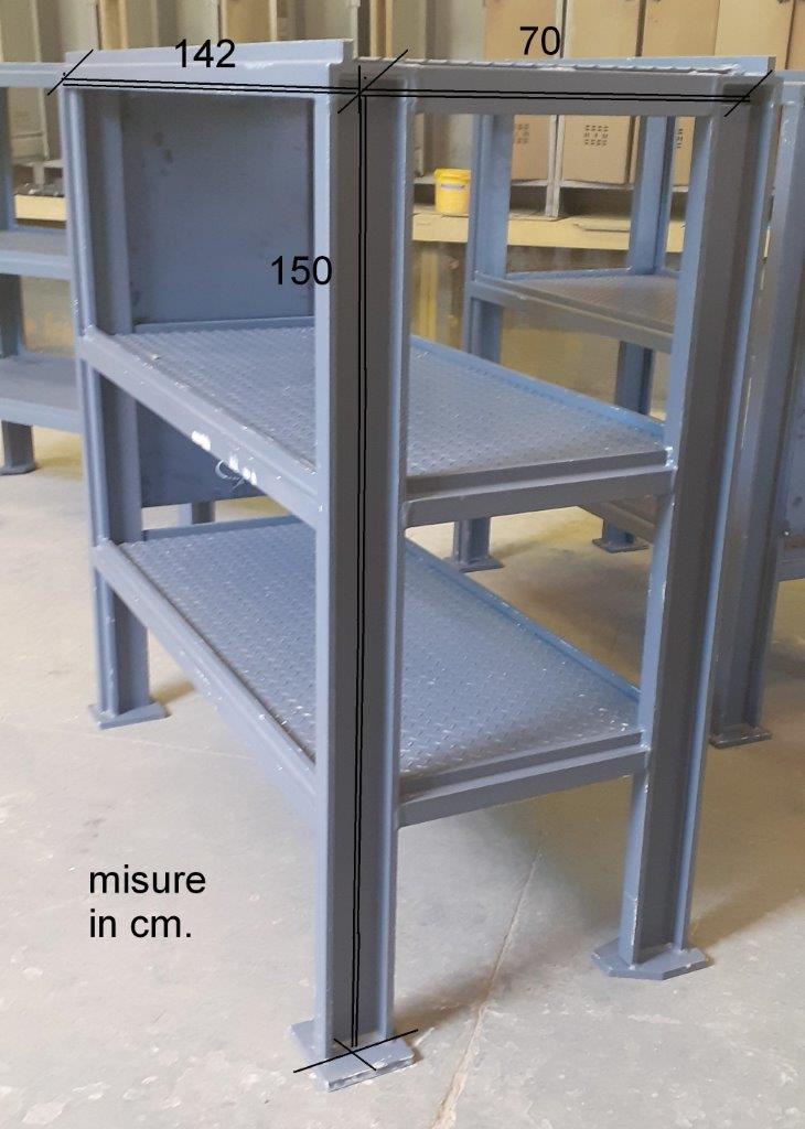 SCAFFALE PORTA TUTTO PESANTE ROBUSTO 3 PIANI (x3) in vendita - foto 2