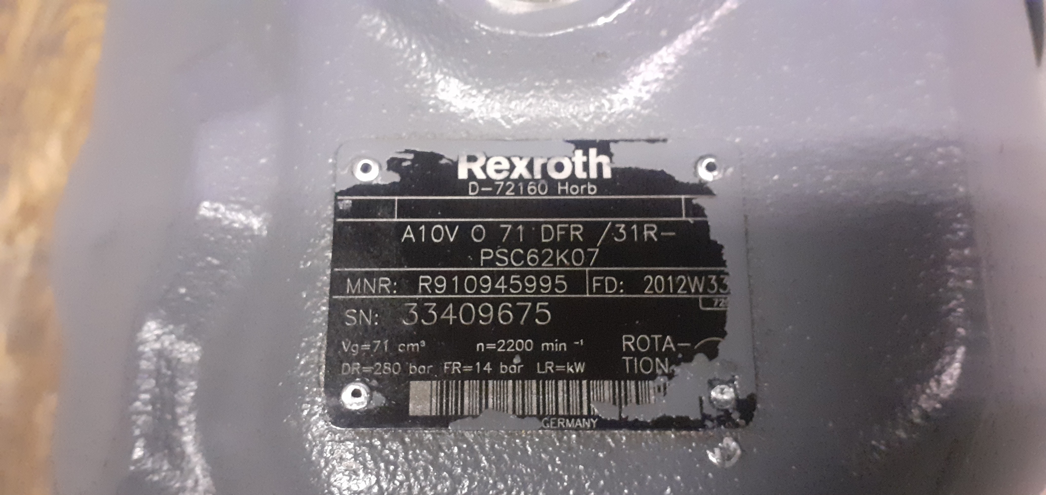 AXIAL PISTON PUMP A10VO71 rexroth in vendita - foto 7