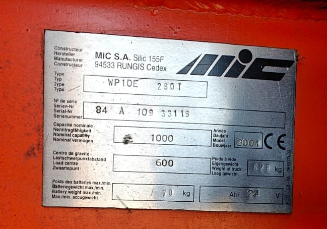 Transpallet MIC WP 10 E Usato in vendita - foto 5