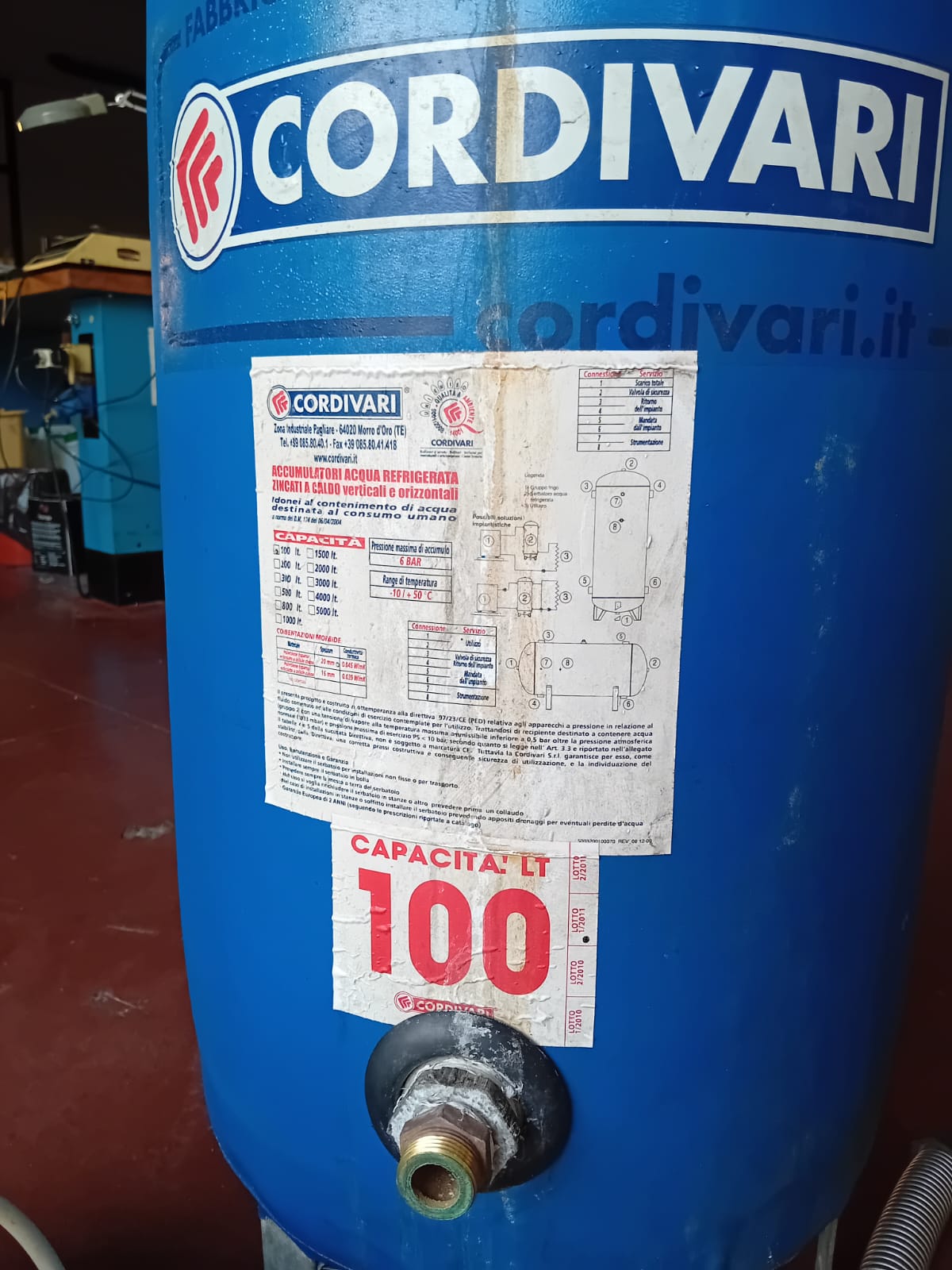 Cordivari accumulatore acqua refrigerata 100 L in vendita - foto 3