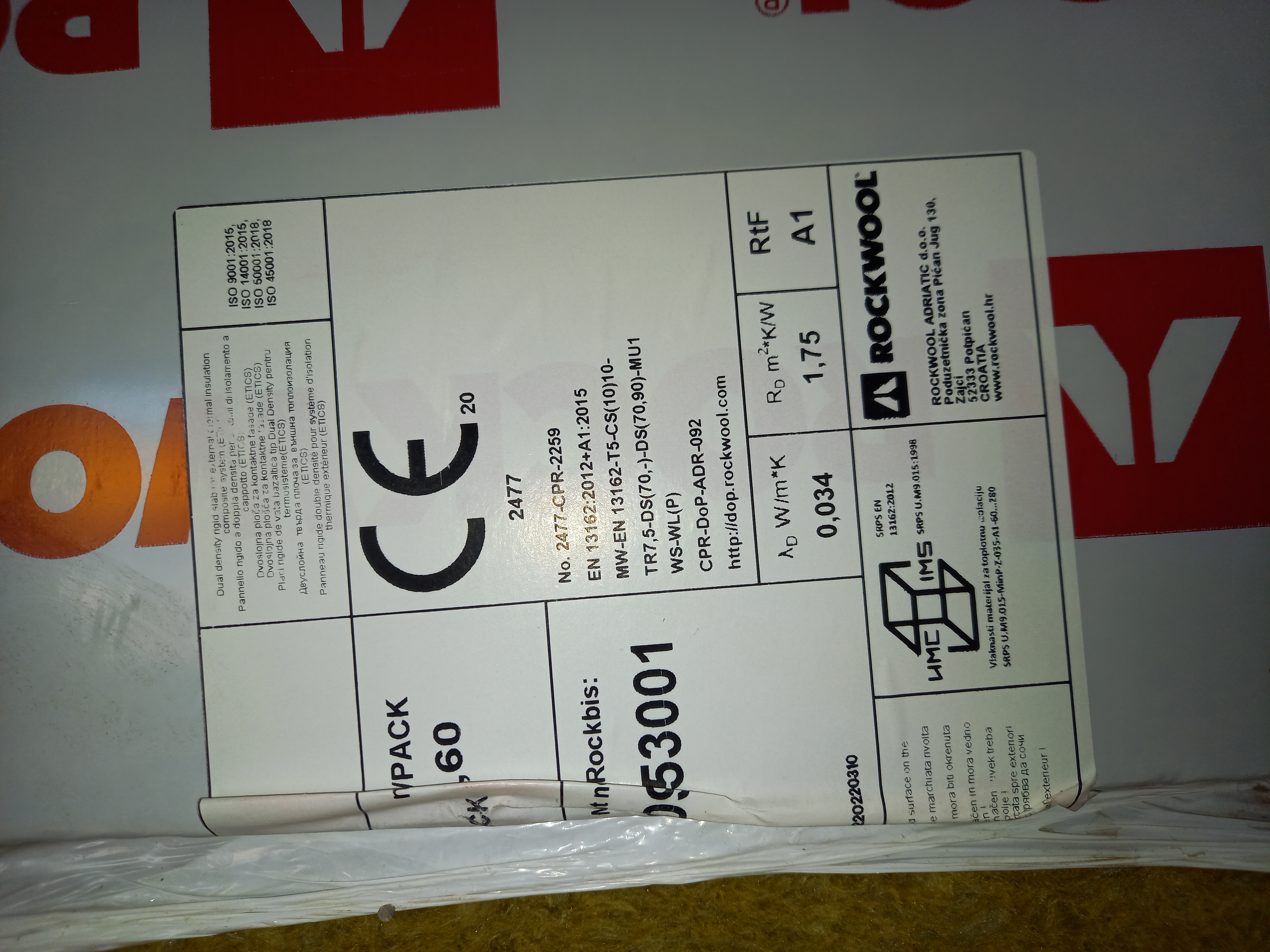pannello lana di roccia per cappotto Rockwool red art  in vendita - foto 2