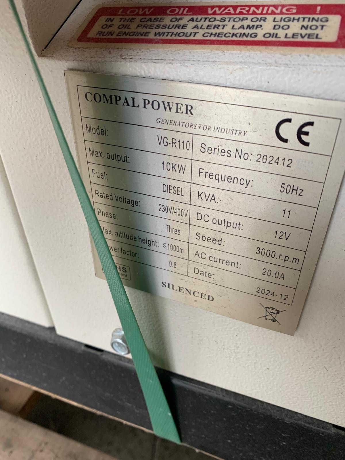 Generatore corrente diesel COMPAL POWER 10kW NUOVO in vendita - foto 4