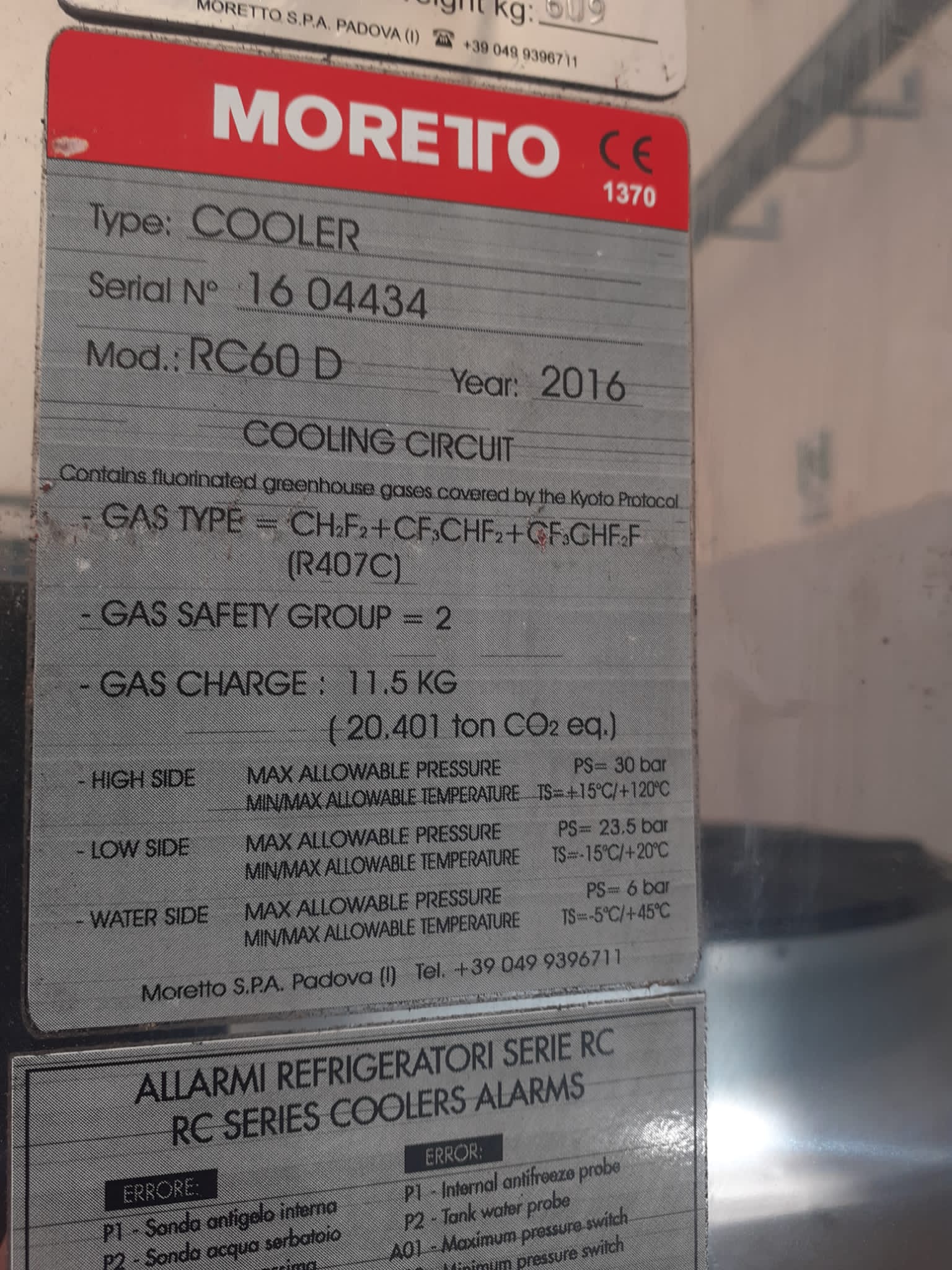 VENDO CHILLER FRIGO  MORETTO PER RAFFREDDAMENO ACQUA in vendita - foto 7