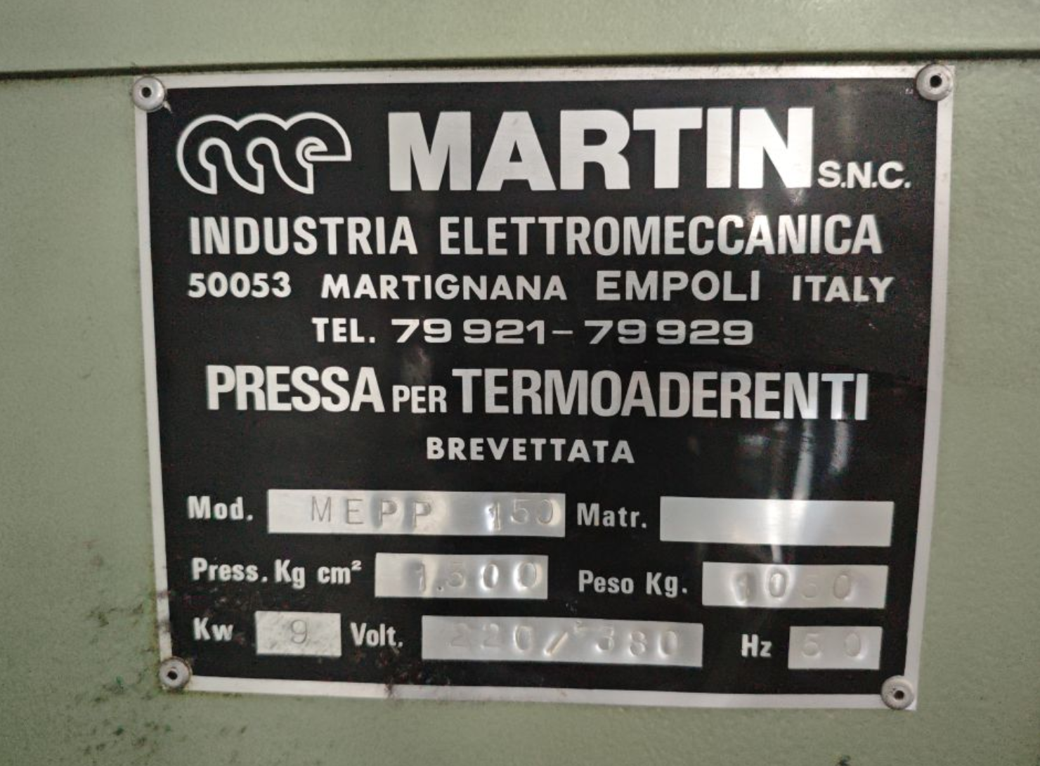 Pressa per termoaderenti MARTIN s.n.c. mod. MEPP 150 in vendita - foto 4