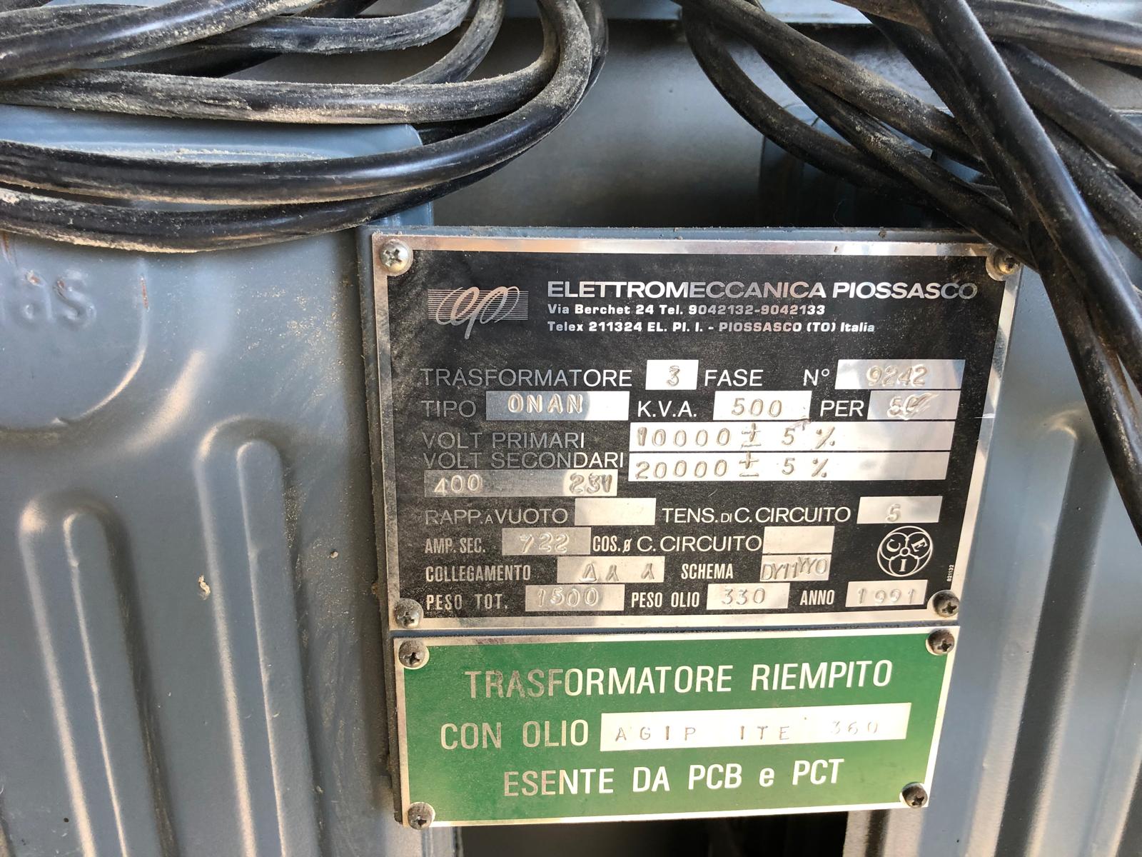 TRASFORMATORE AD OLIO in vendita - foto 2