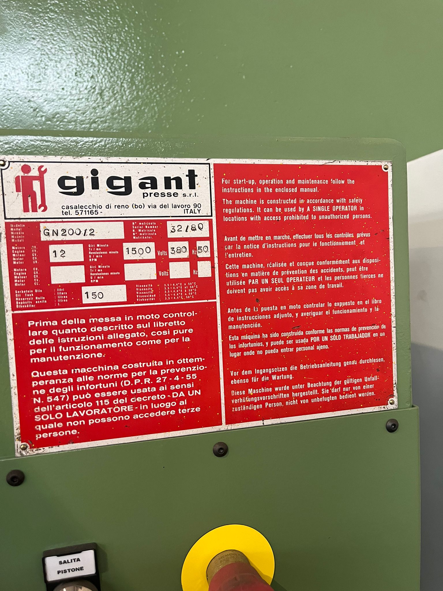 Pressa idraulica 200 ton revisionata in vendita - foto 5