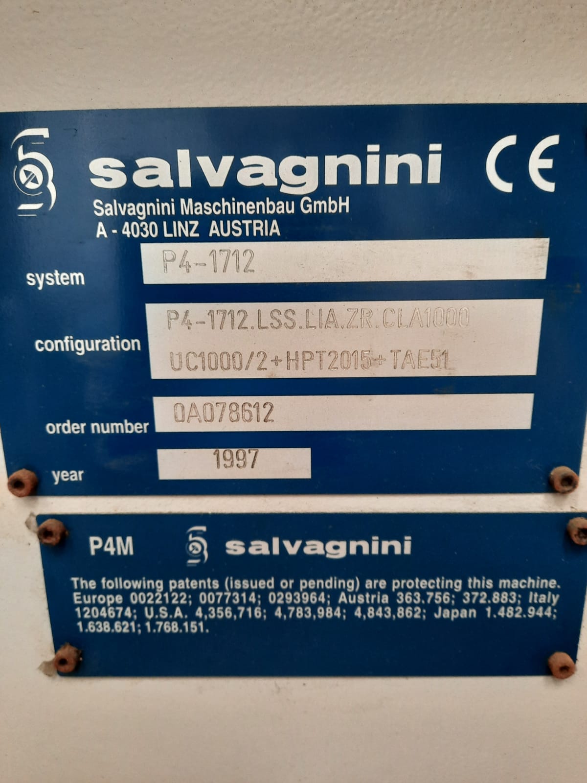PANNELLATRICE SALVAGNINI P4 1712 Usata in vendita - foto 4