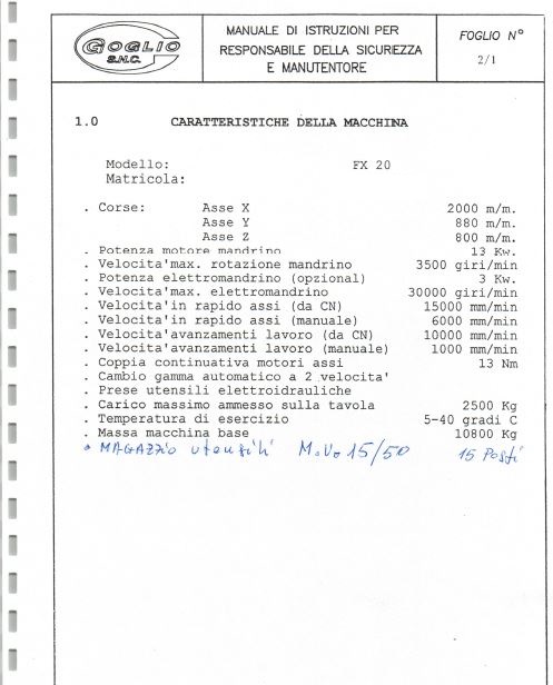Fresatrice Goglio FX20 CNC usata in vendita - foto 6