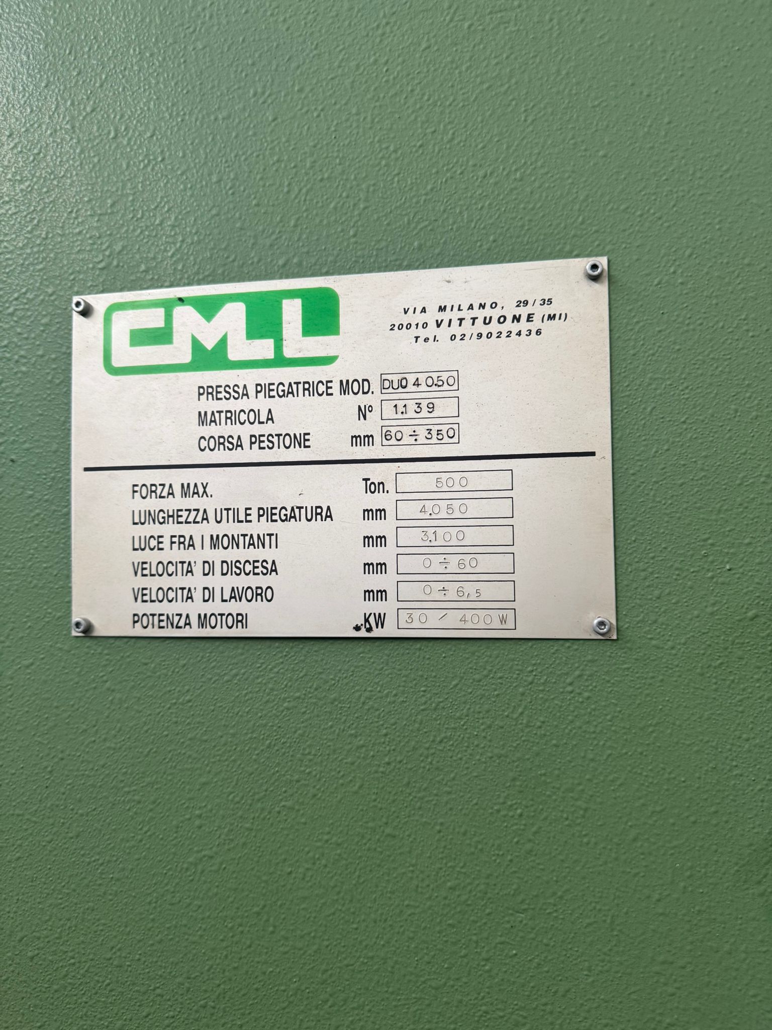 Piegatrice Cmll Syncro 4000x500T usata in vendita - foto 3