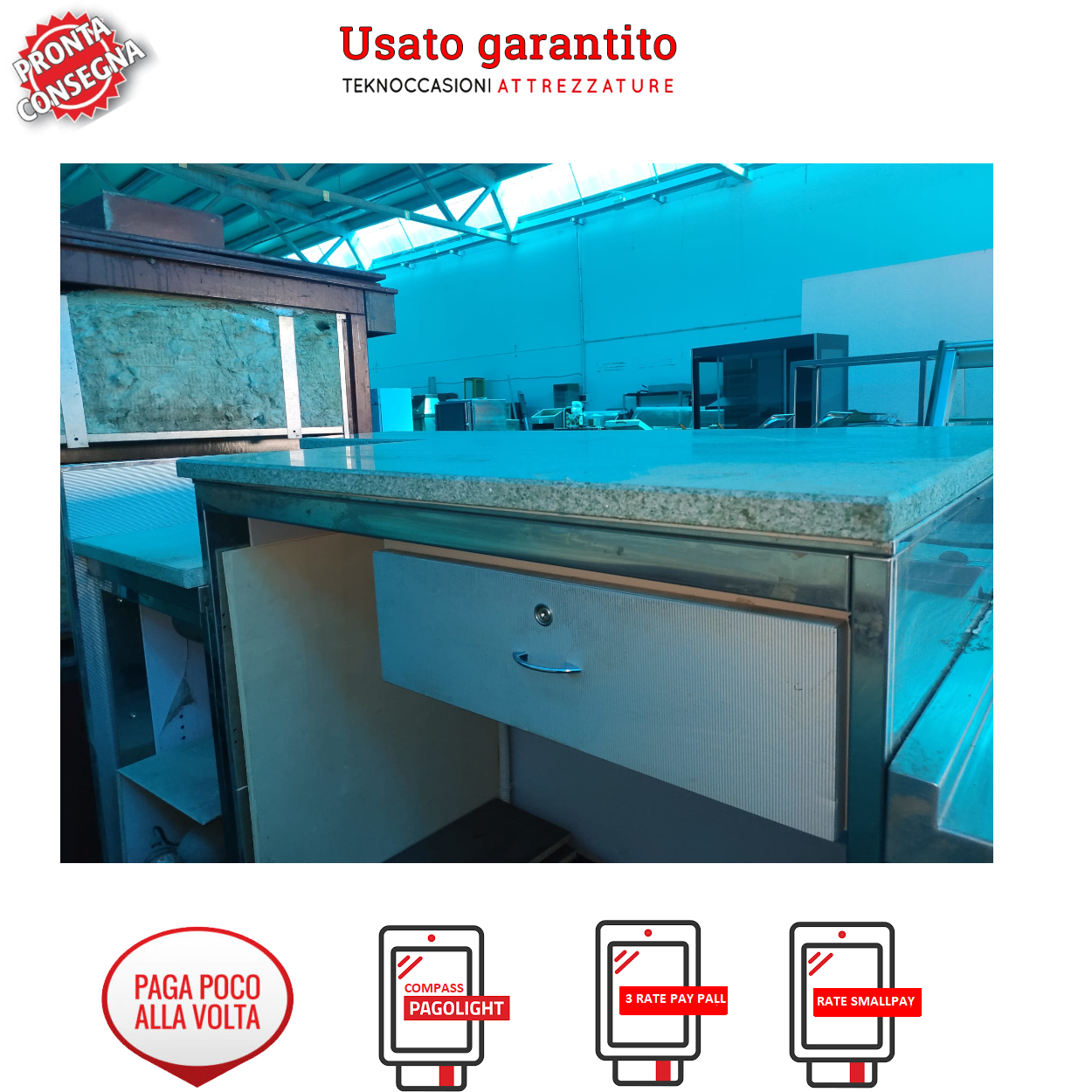 Banco bar usato garantito da 307x80x115 in vendita - foto 2