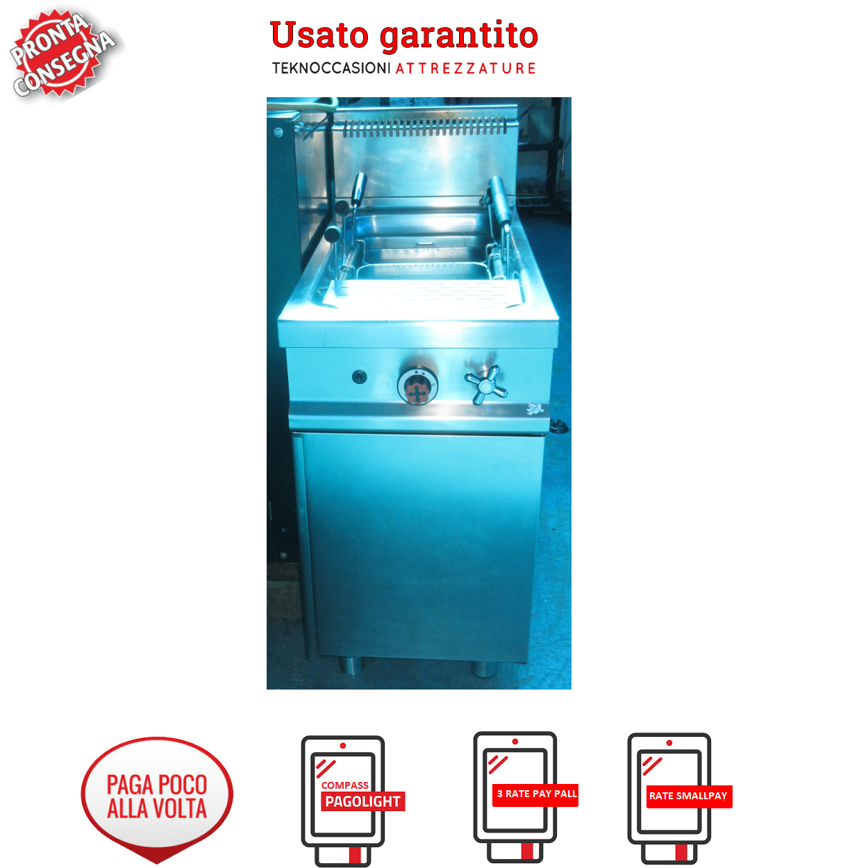 Cuocipasta gas 3 cestelli vasca 40l 45x90x110  in vendita - foto 1