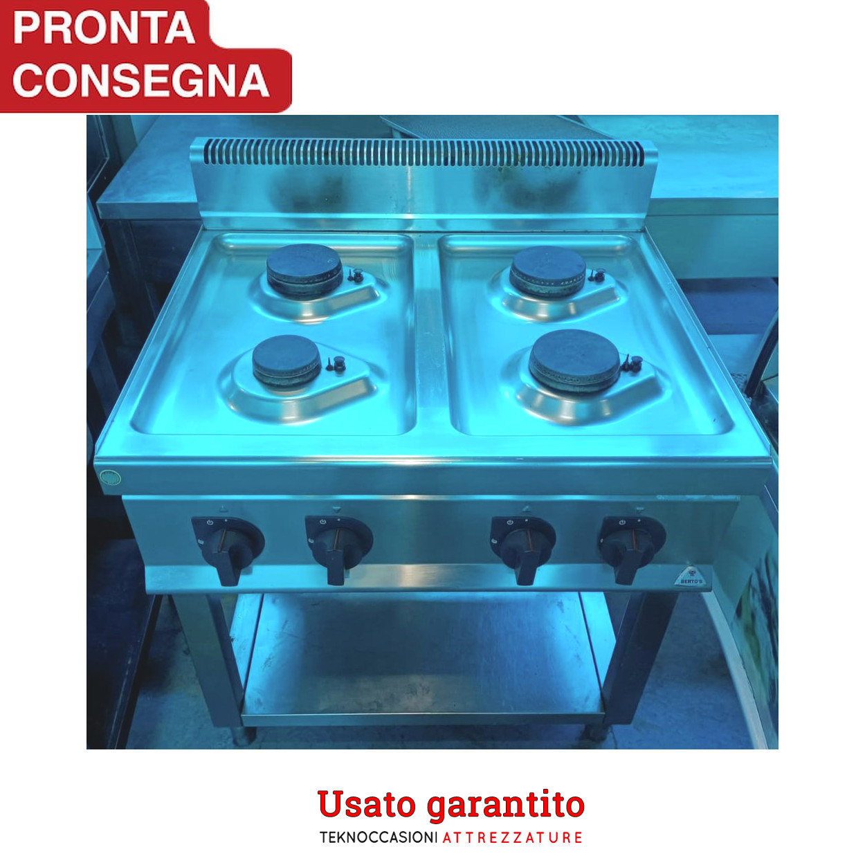 Cucina a gas professionale 4 Berto's usato garantito in vendita - foto 1