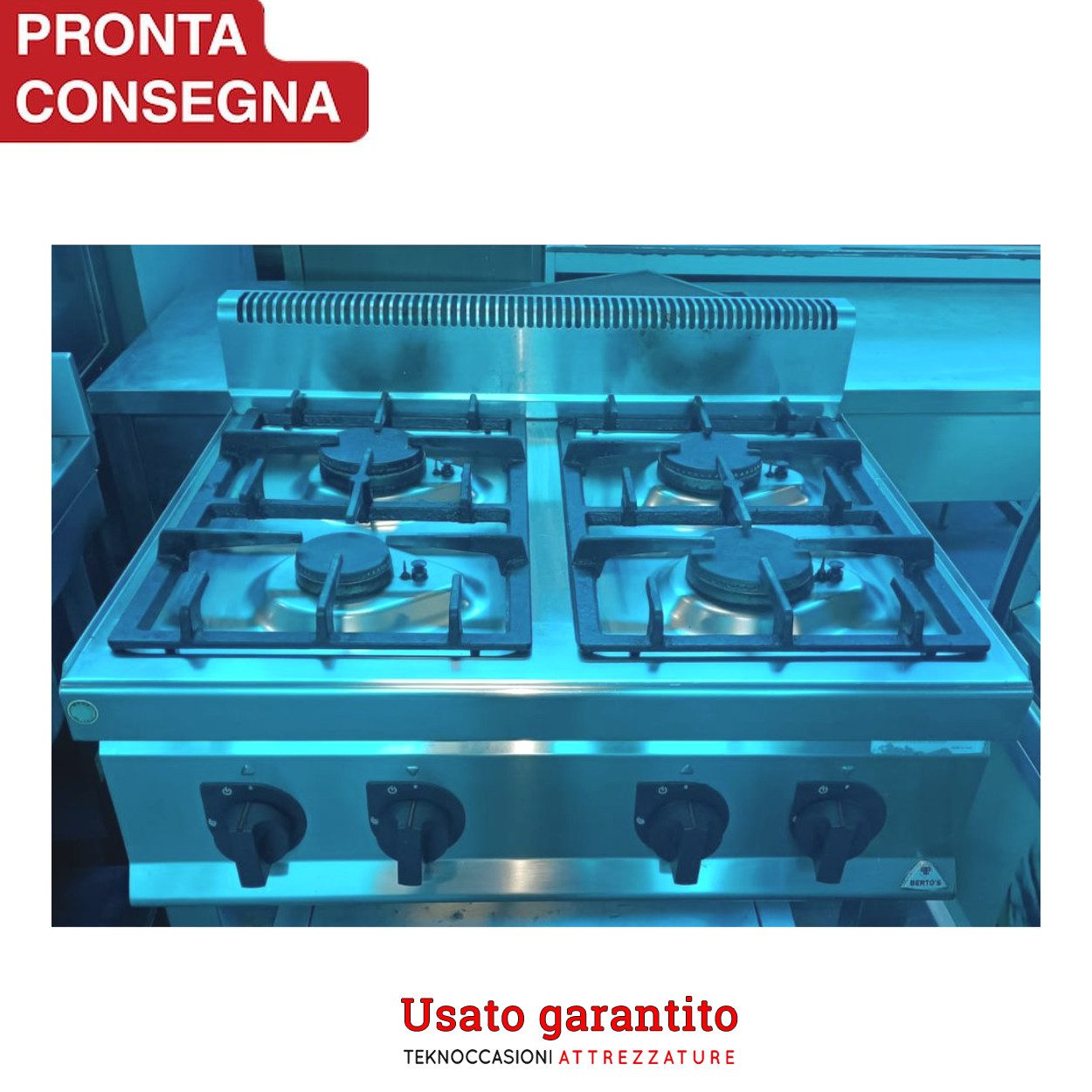 Cucina a gas professionale 4 Berto's usato garantito in vendita - foto 2