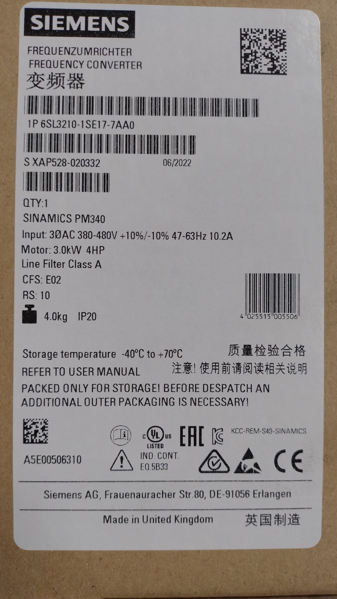 Modulo Simens SINAMICS PM340 in vendita - foto 5