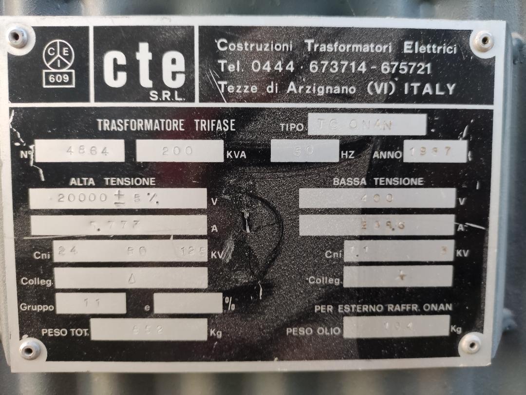 Trasformatore Trifase 200 kva in vendita - foto 2
