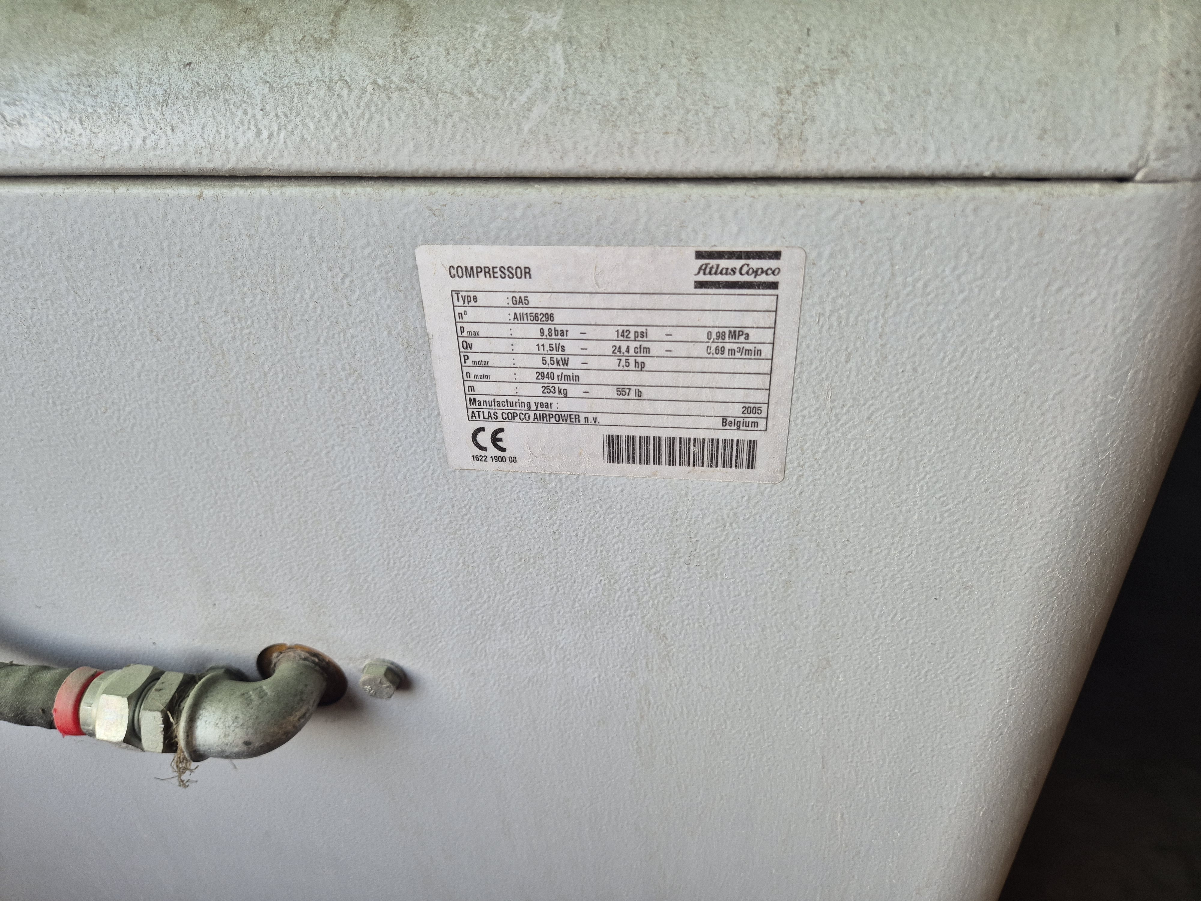 COMPRESSORE "ATLAS COPCO" MOD. GA5 in vendita - foto 2