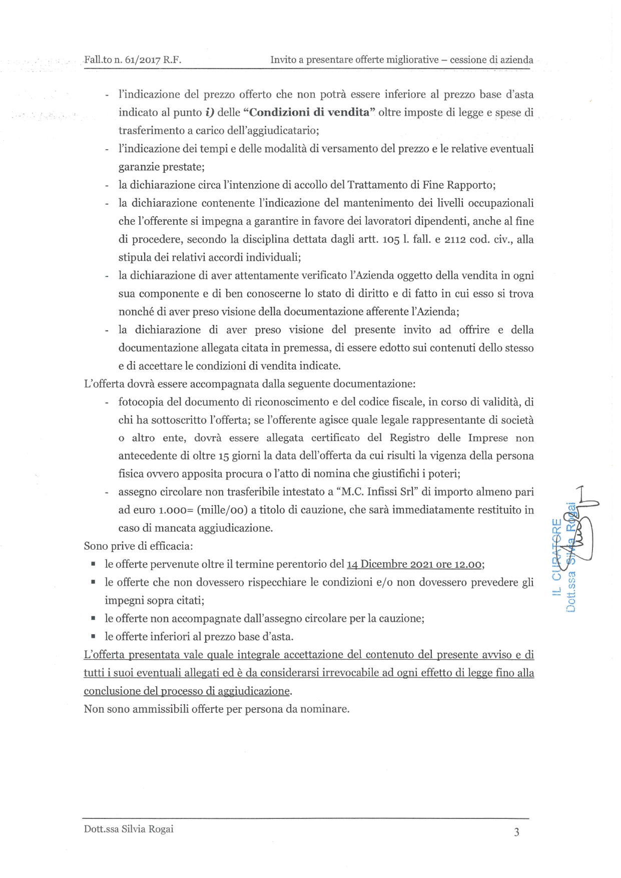 Fall. 61/2017 Trib. di Prato - Cessione azienda in vendita - foto 6