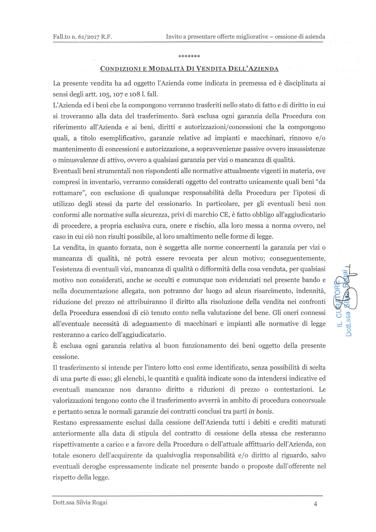 Fall. 61/2017 Trib. di Prato - Cessione azienda in vendita - foto 7